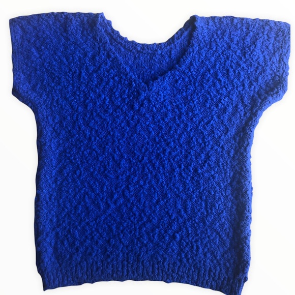 Alyssa Brooke Popcorn Knit Blue Sweater M - Picture 4 of 7